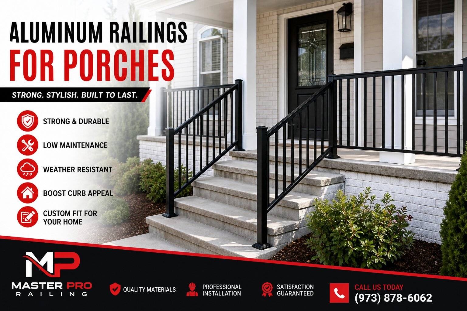 Aluminum Railings for Porches in New Jersey | Master Pro Railing