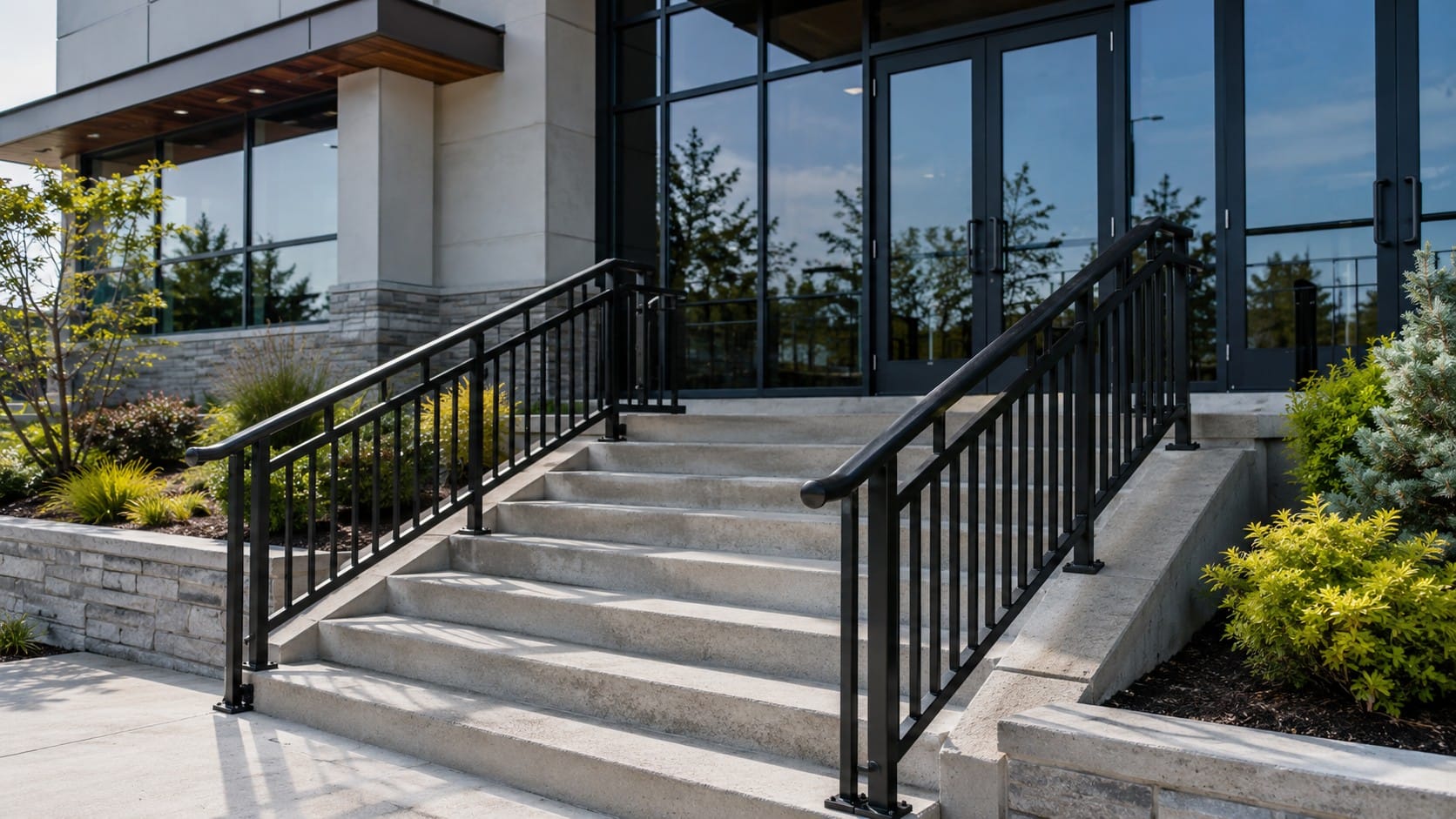 commercial railing services near me for stairs and business entrances