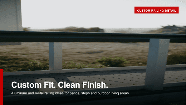 A clean black aluminum railing is one of the most versatile choices, but it is not the only option. Custom metal designs, simple vertical lines and railings made for concrete patios can all produce a strong, finished result. The right choice depends on the patio layout, the surrounding materials and how the space is used